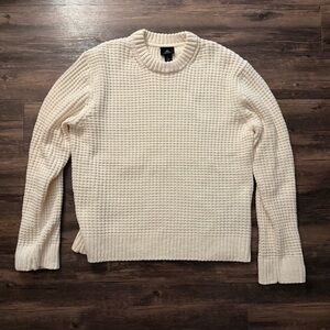 H&M cream waffle knit sweater
